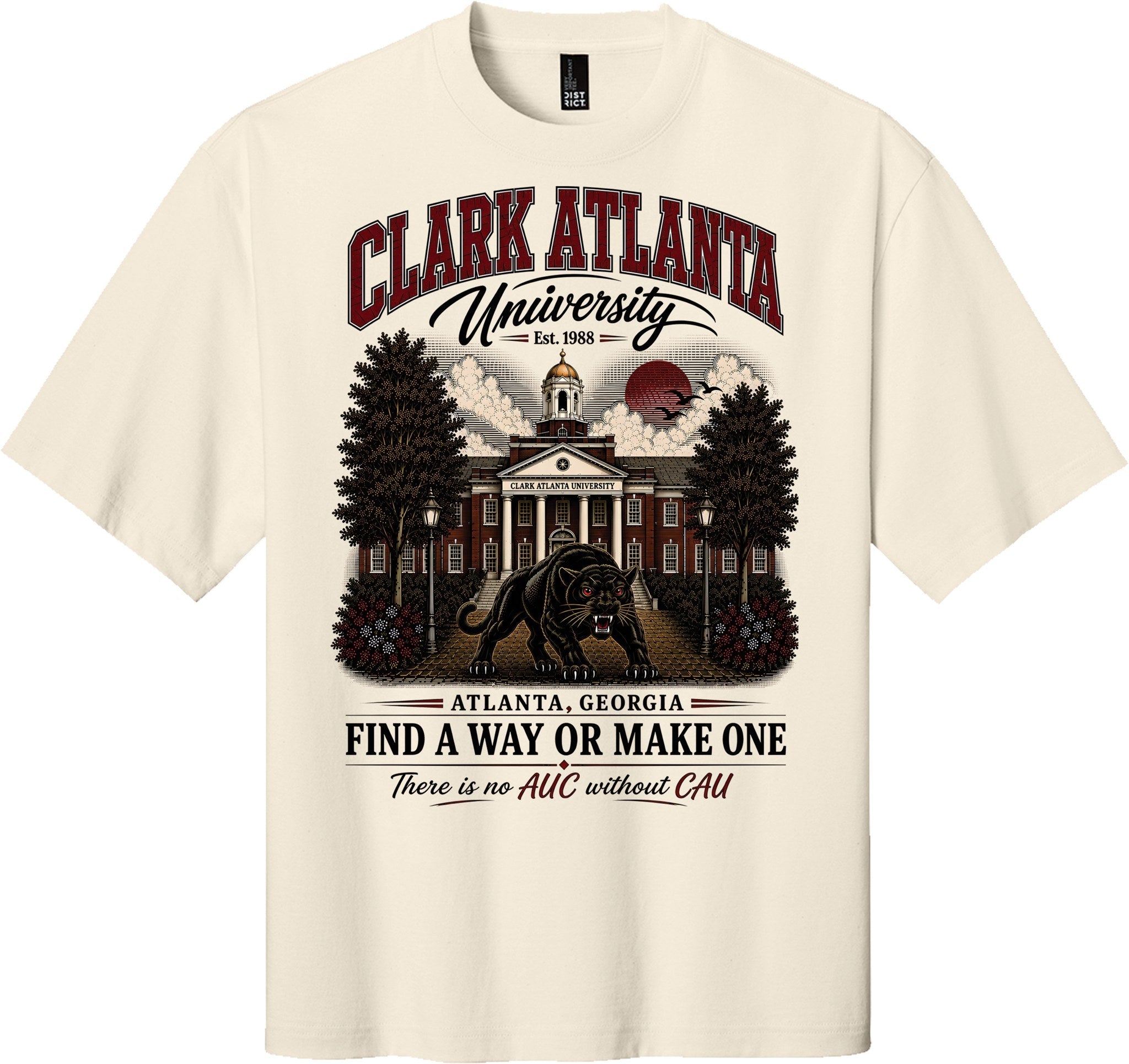 No AUC Without CAU classic tee — Greige