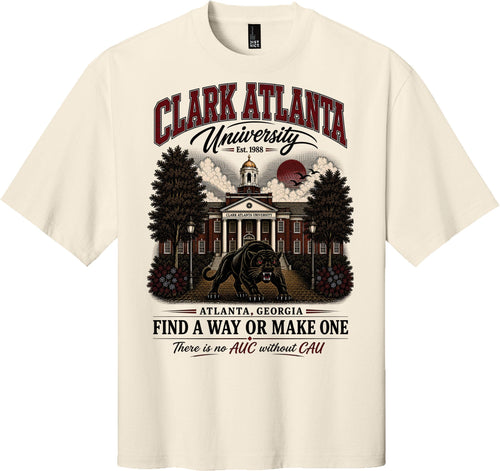 No AUC Without CAU classic tee — Greige